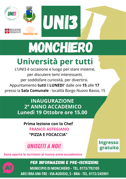UNI 3 ANNO 2026/2027 - Università per tutti